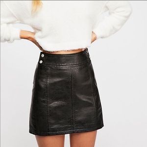 Free People Vegan Leather Skirt